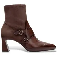 Hispanitas für Damen. HI254304 Leder-Stiefeletten Atlanta braun (35), Beige, 5 bis 8 cm, Schnalle, Lässig