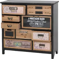 Mendler Apotheker-Schrank HWC-A43, Kommode, Tanne Holz massiv Vintage Shabby-Look 90x90x32cm