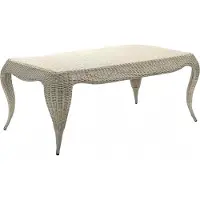 AEA Couchtisch Terrasse Rechteckig Luxus Moderner Grau Rattan Design Kaffeetisch
