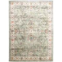 FRAAI Vintage Gartenteppich | Santo Flora Olivgrün | 200x290cm | Grün | 3D | Mesh | Rechteckig