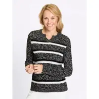 Sieh an! Ringel-Pullover in schwarz-weiß-gemustert | Gr.: 56