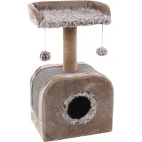 Dripio Kratzbaum Oscar Taupe, 45x33x73,5 cm, mit Höhle und Sisal