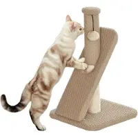 PawHut Kratzbaum 54 cm Hoch mit Spielball für kleine Katzen Cremeweiß