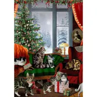 Sonstige Verlage A4-Wand-Adventskalender - Katzen am Fenster