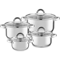 Florina Kochtopf Set CLAUDE I 8-teiliges Topfset aus Hochwertigem Edelstahl I To