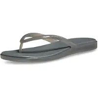 Crocs Zehentrenner "Miami Jelly Round Toe Flip", Damen, Gr. 39, Croslite, grau (carbon jelly), Schuhe Zehentrenner, Sommerschuh, Urlaubsschuh, Strandschuh mit Zehensteg