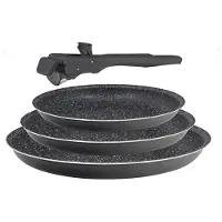 Bergner Black Edition | Bratpfannen Set | 2 Pfannen aus Gespresstem Aluminium 24
