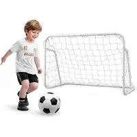 KOMFOTTEU Kinder Fußballtor, Mini leichtes tragbares Fußballnetz, Robustes Trainings-Set für Garten, Hof, Park, 121 x 60 x 80 cm