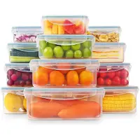 YASHE Frischhaltedose mit Deckel, 12 Teiliges Plastik Vorratsdosen Set, BPA Frei