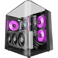 Mars Gaming MC-INFINIOLITE, Midi Tower, PC, Schwarz, ATX, micro ATX, Mini-ITX, Gehärtetes Glas, Gaming