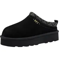 Marco Tozzi Damen Pantoffeln aus Leder Bequem, Schwarz (Black), 36 EU