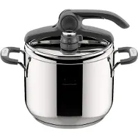 Lagostina 8900524569, 7 l, Keramik, Gas, Halogen, Induktion, Versiegelte Platte, Edelstahl, 22 cm, Silikon, Schwarz