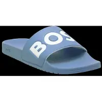 BOSS für Herren. 50536835 Hausschuhe Aryeh blau (44), Flach, Keine, Strandbekleidung, Türkis