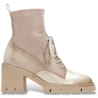 Hispanitas für Damen. HI254281 Lederstiefeletten Zurich beige creme (40), 5 bis 8 cm, Schnürsenkel, Reißverschluss, Lässig