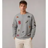 Sebago für Herren. 731389W Sweatshirt Bowknot Evo Patch grau (L), Lässig, Baumwolle