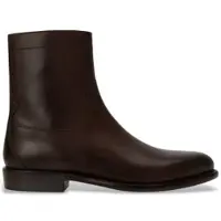 Ralph Lauren für Herren. 811P15889002 Owen Zip Boot Stiefeletten aus Leder, dunkelbraun (42), Wohnung, Reißverschluss, Lässig