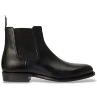 Ralph Lauren für Herren. 811P15887001 Schwarze Chelsea-Boots Owen aus Leder (46), Wohnung, Keine, Lässig