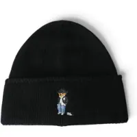 Ralph Lauren für Damen. 455P23854001 Schwarze Bärenmütze (OSFA), Lässig, Wolle