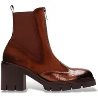 Hispanitas für Damen. HI254280 Leder-Stiefeletten Zurich braun (39), 5 bis 8 cm, Reißverschluss, Lässig