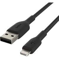 Belkin USB-A auf Lightning Kabel geflochten, Schwarz, 0,15m