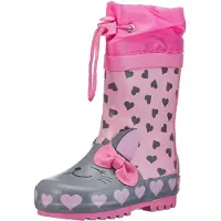 Playshoes 188704_14, Stiefel, Regenstiefel, Uni, Kind, Grau, Pink, Abbildung