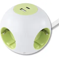 REV Ritter PowerGlobe Steckdosenwürfel 4-fach USB weiss-gr.1.4m015408112 - Kabel - Digital/Daten