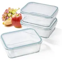 Gourmet Maxx GOURMETmaxx Glas-Frischhaltedosen Klick-It 3 Dosen 1,6 L | Als Brotdose oder für