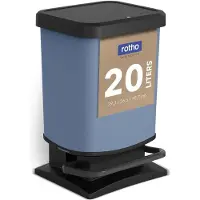 Rotho Abfalleimer 20L Paso ECO - Treteimer Geruchsdicht - Abfallbehälter 29,3 x 26,6 x 45,7 cm - Mülleimer mit Softclose - Tretabfalleimer