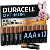 Duracell Optimum AAA, Einwegbatterie, AAA, Alkali, 12 Stück(e), Karton mit Aufhänger, Zylindrische