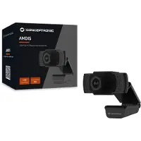 Conceptronic AMDIS 1080P Full HD-Webcam mit Mikrofon, 2 MP, 1920 x 1080 Pixel, Full HD, 30 fps, 1280x720@30fps, 1920x1080@30fps, M-JPEG, YUV