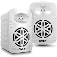 Pyle Lautsprecher Set Outdoor Indoor 300W 4” 2-Wege Boxen wasserdicht für Boot Terrasse Pool Weiß