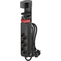 Emos vertikale Steckdosenleiste 3-Fach mit 2X USB-A Port und 1x USB-C Port, USB-