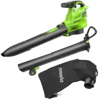 Greenworks 48V(24V x 2) Akku Laubsauger - Laubbläser mit Schultergurt, bürstenlo
