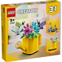 LEGO Creator 3in1 Gießkanne mit Blumen Set, Kinderzimmer-Deko, Baue eine Gießkanne mit Blumenstrauß, Gummistiefel oder 2 Spielzeug-Vögel, kreatives Geschenk für Mädchen und Jungen ab 8 Jahren 31149