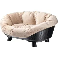 Ferplast Hundebett & Katzenbett mit Kissen, Hundebett waschbar, erhöhtes Hundebe