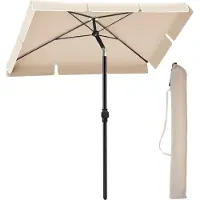 StarTech.com Rechteckiger Gartenschirm - 192 x 117 cm - Verstellbare Neigung - Aluminiumstange - Beige