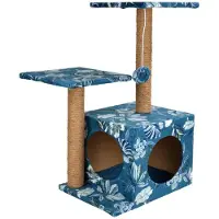 OEM Kratzbaum mit Spielzeug und Höhle, 60 cm, Vintage-Blume