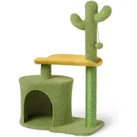 Amazon Basics A. Basics Katzenturm, Kratzbaum, 4-in-1-Design, Sisal, Katzenhäuschen, Geschwung
