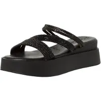Tamaris Damen Plateau Mules Textil Keilabsatz Sommer; BLACK/schwarz; 37 EU