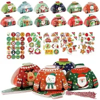 Sonstiges Adventskalender zum Befüllen mit 24 Papierboxen, Zahlenaufklebern und Hängeetiketten