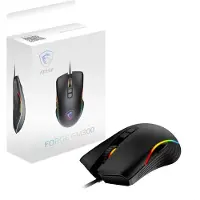 MSI FORGE GM300, Beidhändig, Optisch, USB Typ-A, 7200 DPI, Schwarz