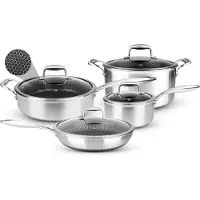 Nutrichef Edelstahl Kochgeschirr Set 8-teilig – Triply Töpfe und Pfannen indukti