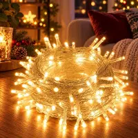 Rosikey 30M 300LEDs 8 Modi Lichterkette Strom, Timer, Merkfunktion, LED Weihnachten Lichterkette Party Deko Licht Weihnachtsbaum Garten Beleuchtung, Warmweiß