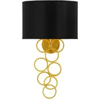 Mauro Ferretti Wandleuchte Metall Textilschirm 30x20x50 cm Gold Schwarz Rich