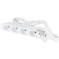 REV Eurosteckdosenleiste - 4-Fach, extraflach, 1,5m, 2300W, weiß