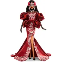 Mattel Signature „Día De Muertos“-Puppe 2026 mit seidenem Meerjungfrauen-Kleid und abnehmbarer Calavera-Maske, Modepuppe, Weiblich, 6 Jahr(e), Junge/Mädchen, 212,1 mm, Mehrfarbig