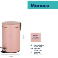 kela Kosmetikeimer 3L Altrosa Matt Metall Tretmülleimer Bad Inneneimer MONACO