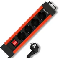 REV SupraLine Steckdosenleiste 4-Fach - mit Schalter, 1,9m, Kupfer