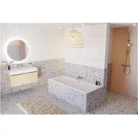 Riho Rethink Cubic Wall Rechteck-Badewanne, mit Fall, Wandausführung, 180x80x47,5cm, B160002105