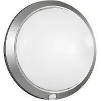 FABAS LUCE Außenwandleuchte Armilla, silber, Bewegungsmelder, Ø 30 cm